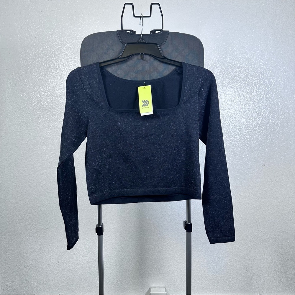 All in Motion Blue Crop Fitted Long Sleeve Top‎